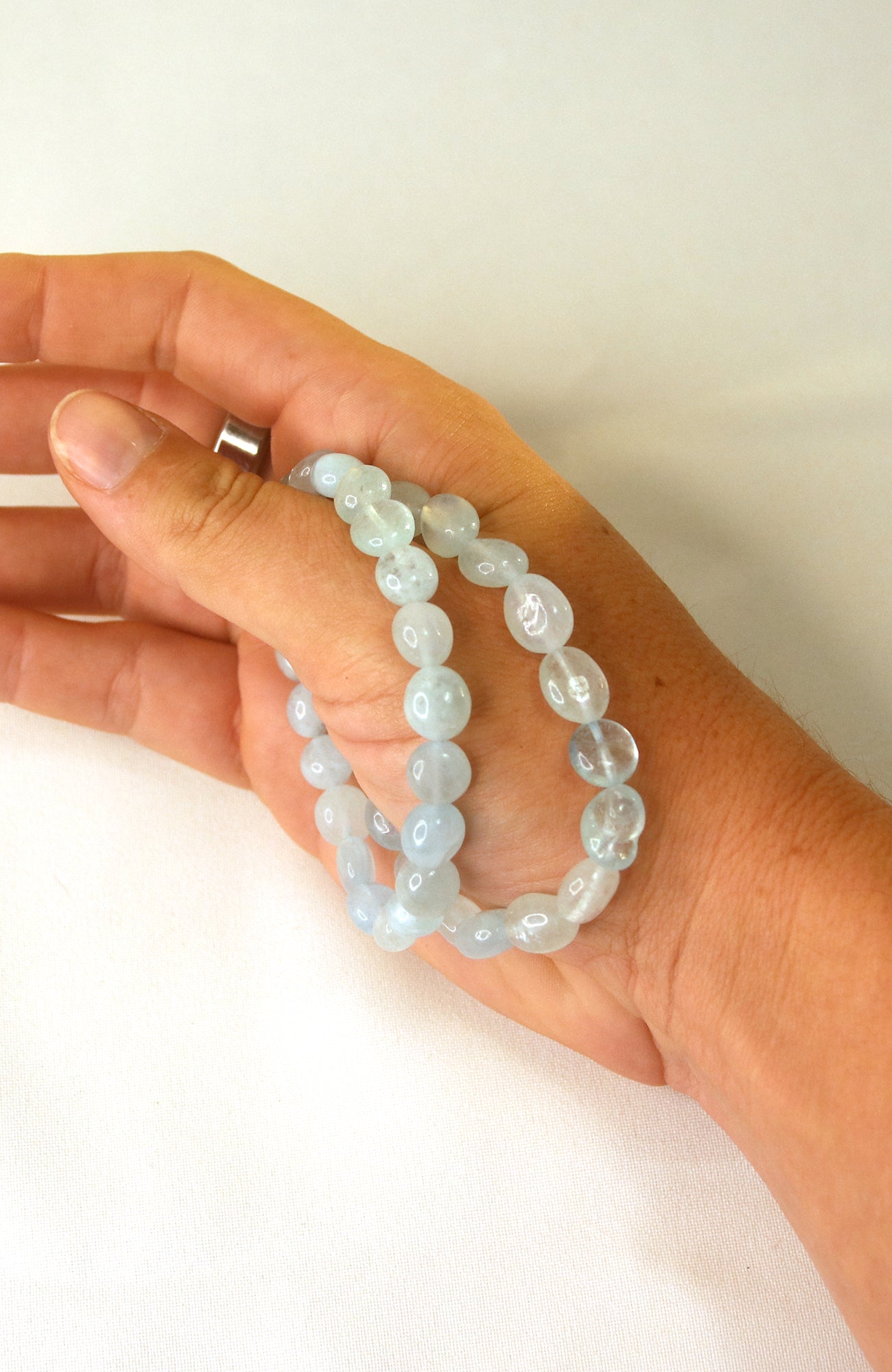 Aquamarine 8-12mm Nugget Bracelet 391